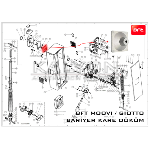 Bft Moovi Bariyer Kol Bağlantı Kare Döküm Parça